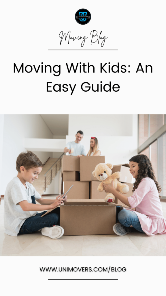 downloadable graphic reading, "moving blog, moving with kids: an easy guide"