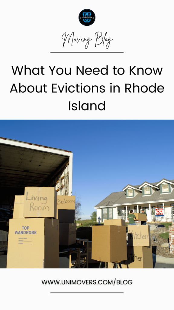 downloadable graphic reading, "moving blog, What you need to know about evictions in Rhode Island"