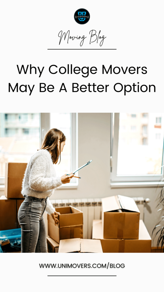 graphic reading "moving blog, why college movers may be a better option"