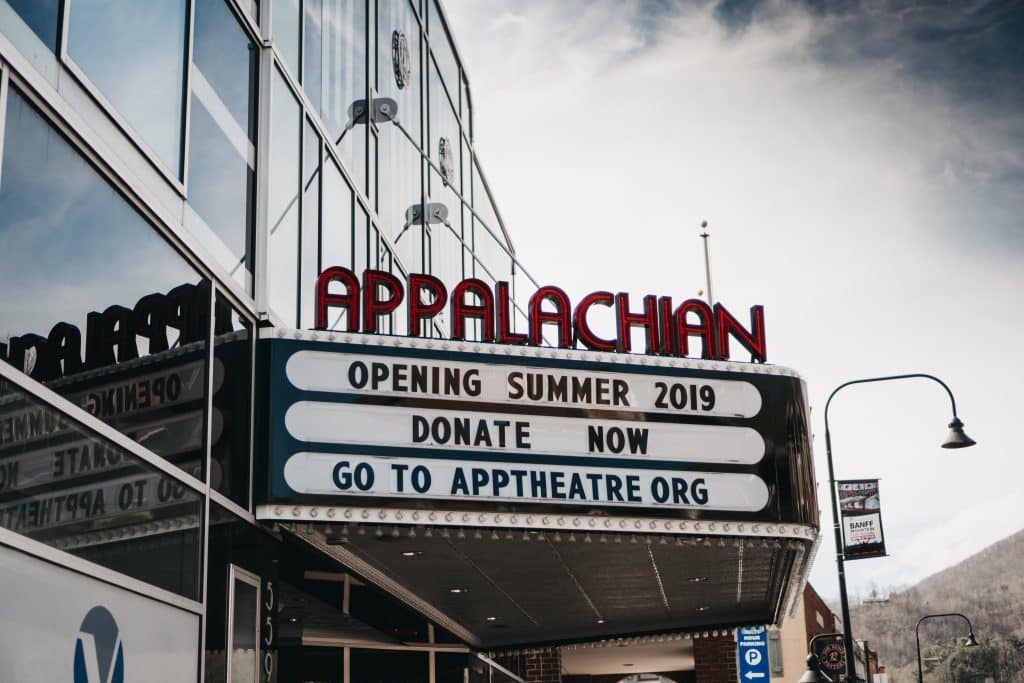 Signage at the Appalachian Theatre in North Carolina