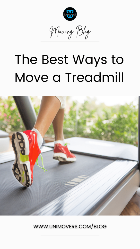 Graphic reading "Moving blog, the best ways to move a treadmill"