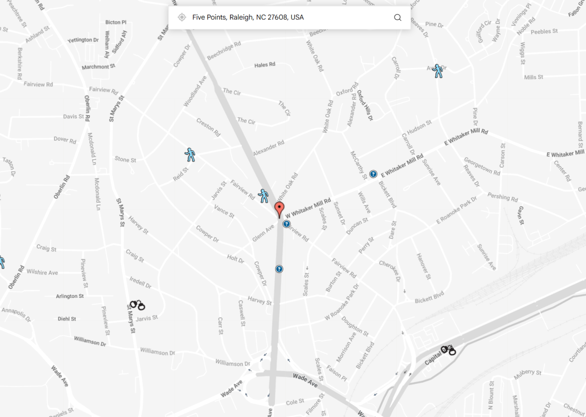 Five Points, Raleigh, NC neighborhood crime map