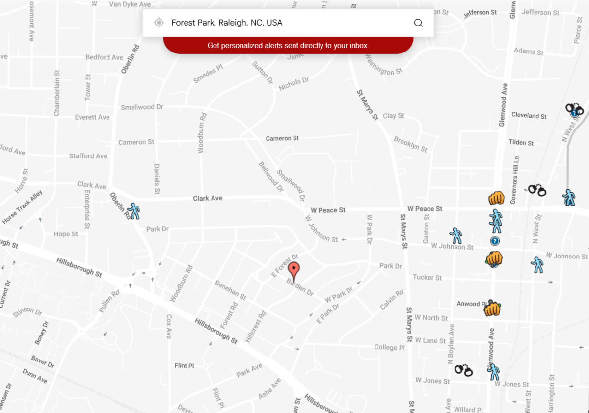 Forest Park, Raleigh, NC neighborhood crime map