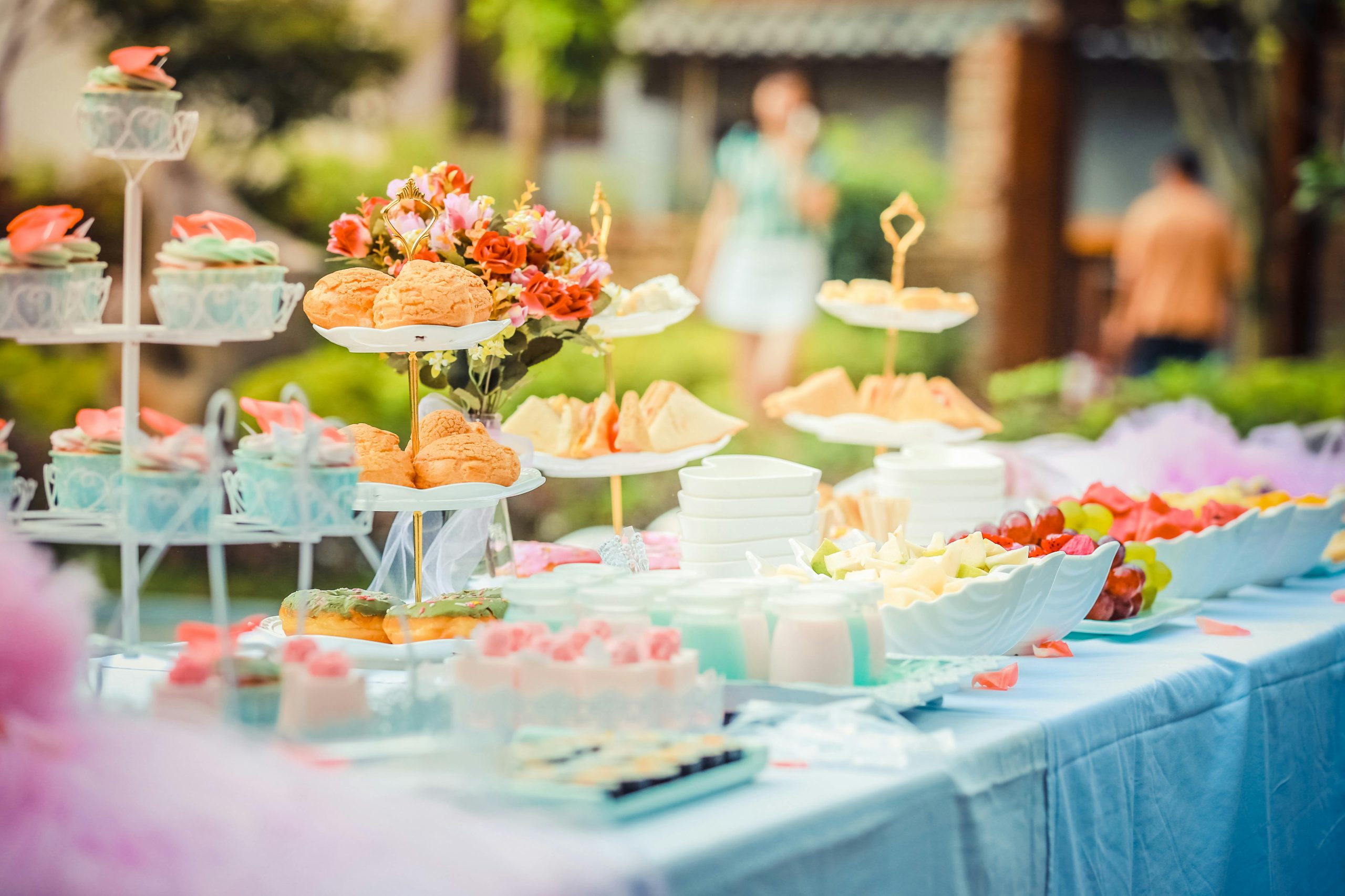 A table decorated for a wedding