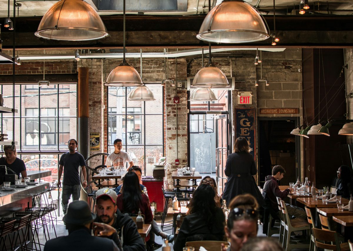 A lively coffee shop
