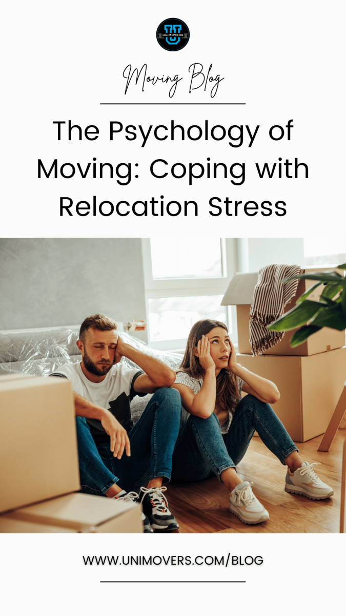 Graphic reading, "Moving blog, The Psychology of Moving: Coping with Relocation Stress"