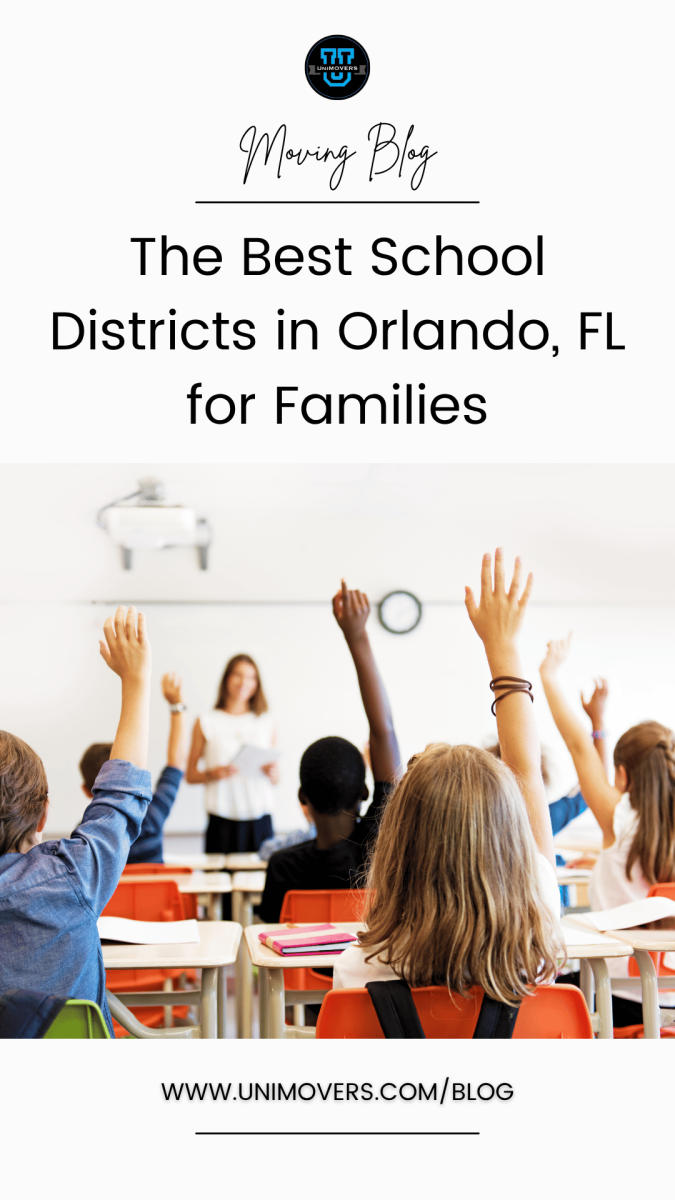 Graphic reading, "Moving blog, the best school districts in Orlando, FL for families"