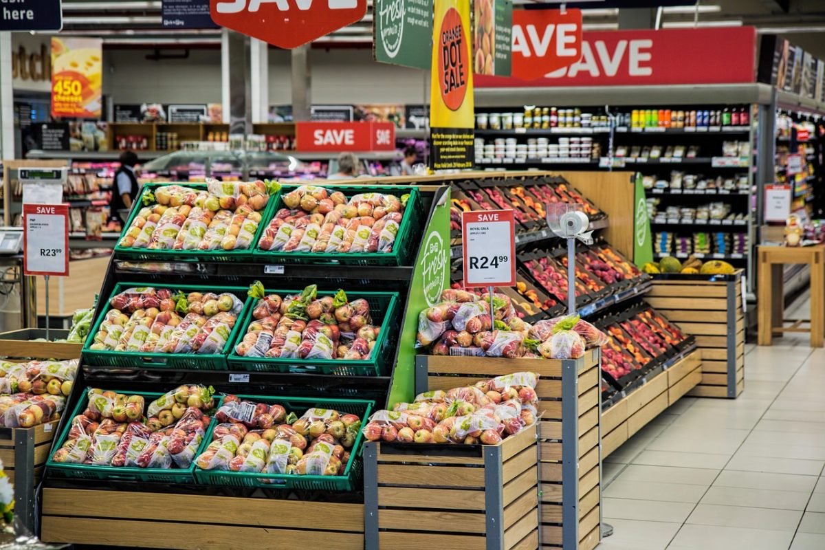 Groceries in a supermarket