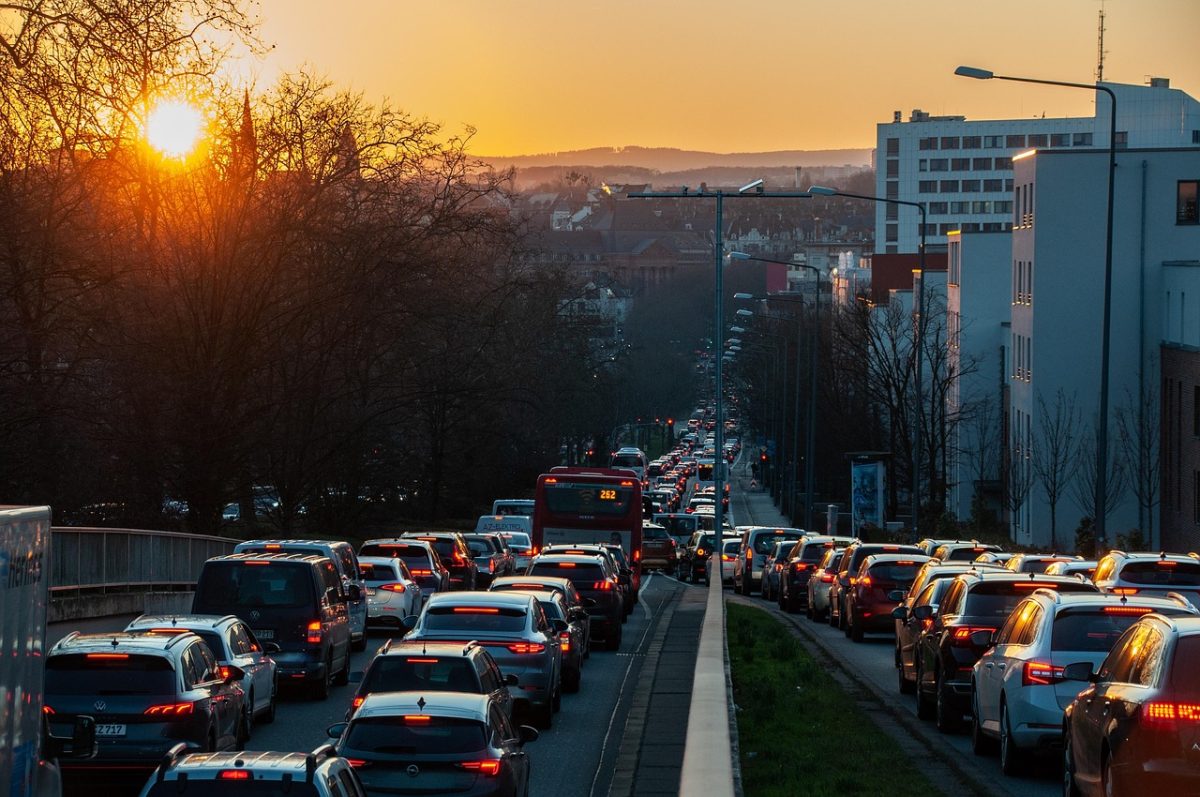A view of traffic on the highway in Austin
