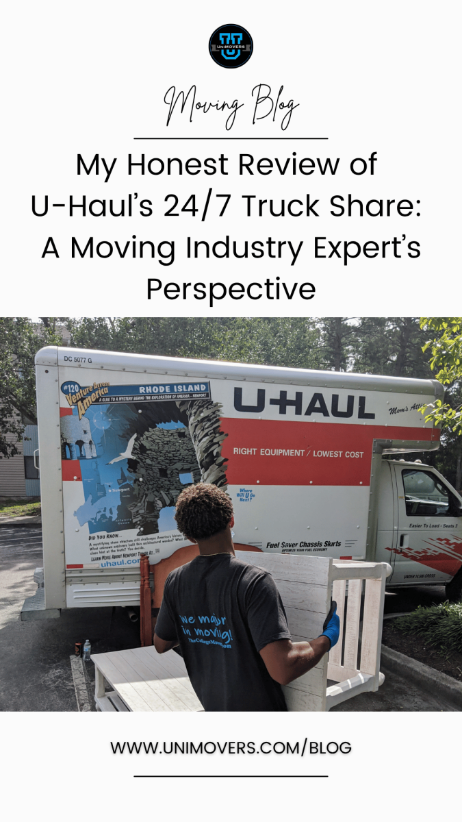 Graphic reading, "Moving Blog, My Honest Review of U-Haul's 24/7 Truck Share: A Moving Industry Expert's Perspective"