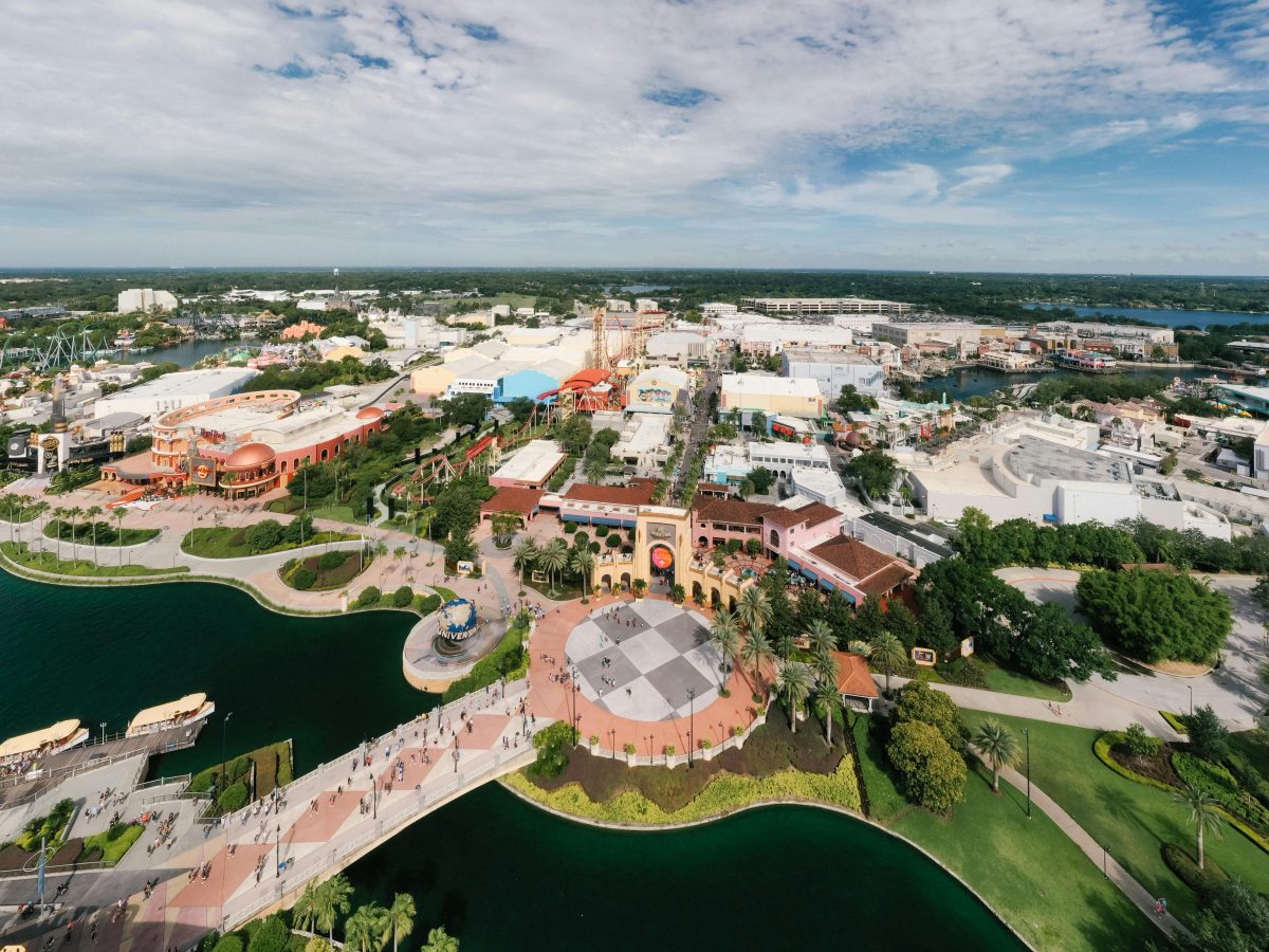 Aerial view of a Universal Studios Resort