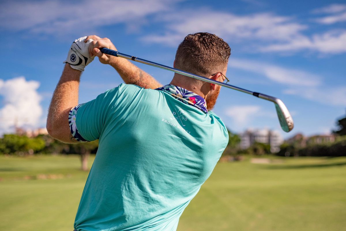 Man playing golf in Boca Raton, Florida 