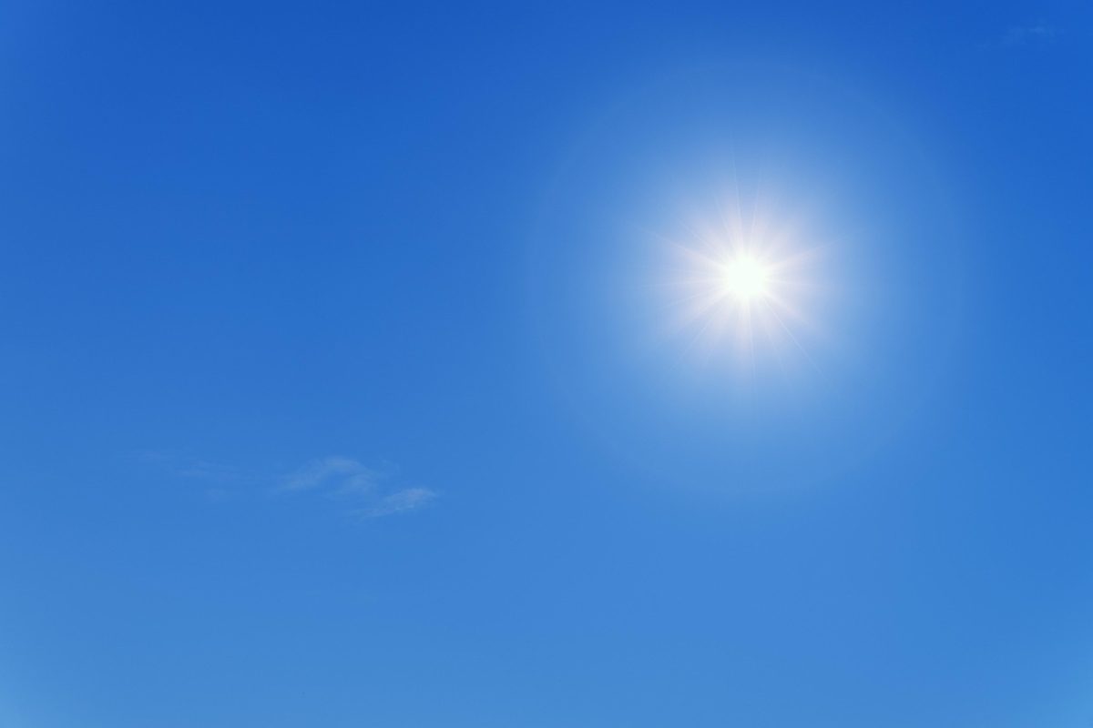 Sun in the blue sky