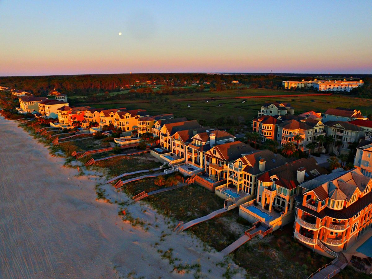 Aerial photography of houses