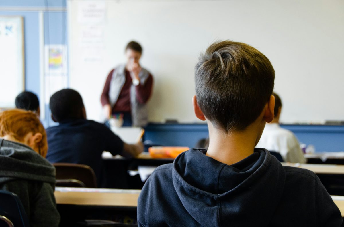 Young children in their classroom at school