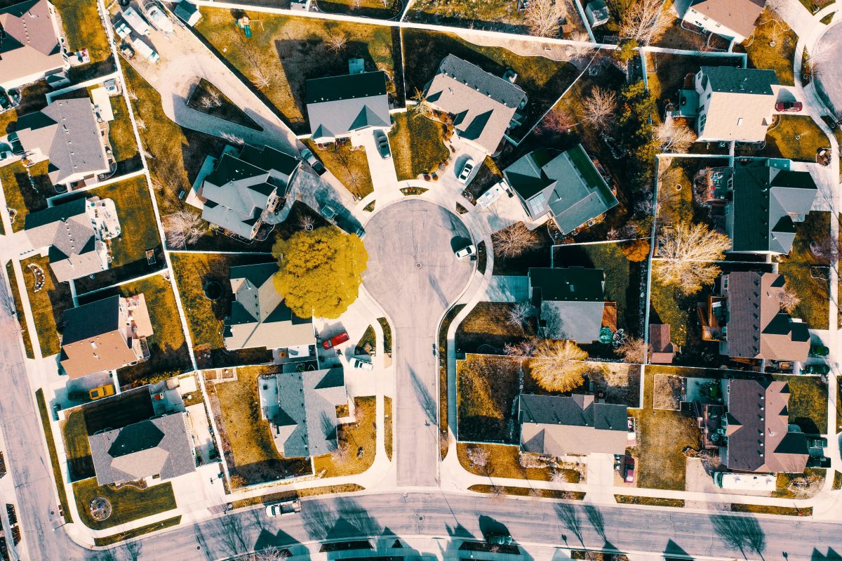 Aerial view of San Antonio neighborhood