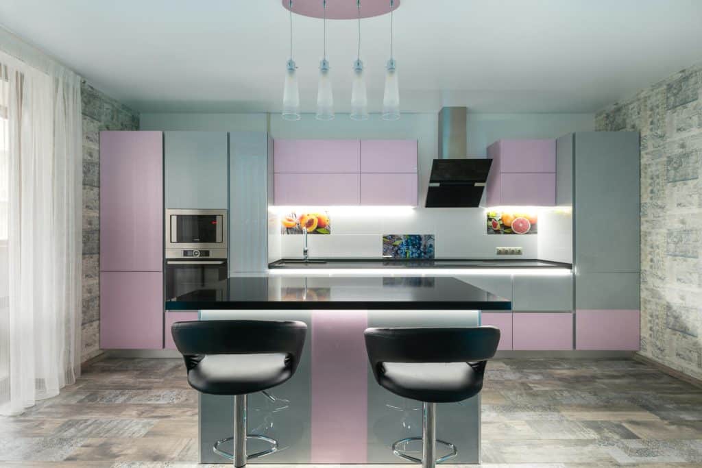 Furniture installed for kitchen